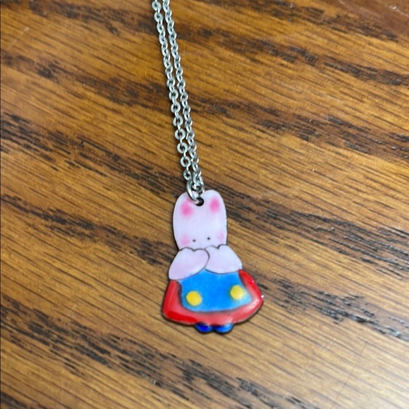 Vintage Bunny Pendant Necklace Kids Sanrio Cheery Necklace Pendant Unisex Kawaii - Picture 6 of 7